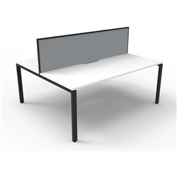 Rapidline Deluxe Infinity Desk Profile Leg Two Sided + Screen 2 Person 1800mmW White/Black