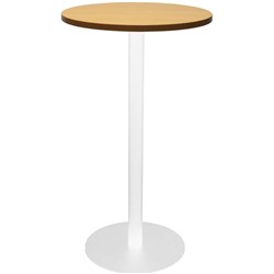 Rapidline Disc Base Dry Bar Table 600D x 1085mmH Beech Top White Base