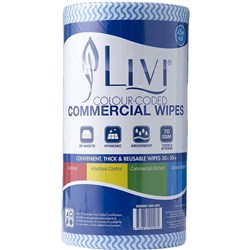 Livi Essentials Commercial Wipes 90 Sheets Blue Carton Of 4