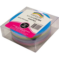 Rainbow Kinder Circles Gloss 120mm 84gsm Assorted Pack Of 500