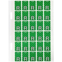 Avery Alphabet Coding Label R Top Tab 20x30mm Light Green Pack Of 150