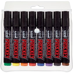 Uni PM126 Prockey Permanent Marker Chisel 5.7mm Assorted Wallet of 8