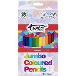 Texta Jumbo Triangular Coloured Pencils Assorted Pack Of 12