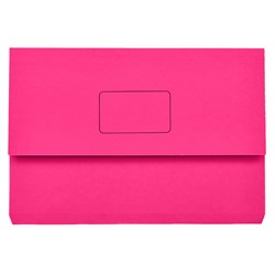 Marbig Slimpick Manilla Document Wallet Foolscap 30mm Gusset Pink