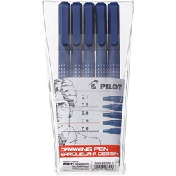 Pilot SWN-DR Drawing Pen Assorted Nibs Black Pack of 5